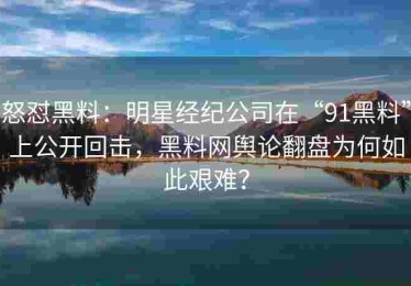 怒怼黑料：明星经纪公司在“91黑料”上公开回击，黑料网舆论翻盘为何如此艰难？
