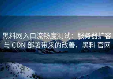 黑料网入口流畅度测试：服务器扩容与 CDN 部署带来的改善，黑料 官网