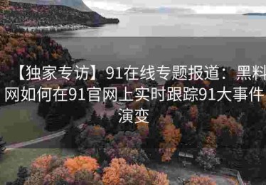 【独家专访】91在线专题报道：黑料网如何在91官网上实时跟踪91大事件演变