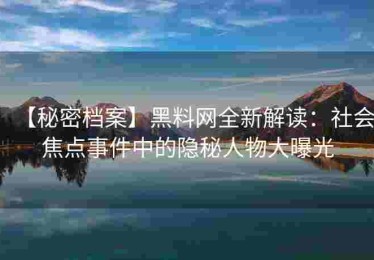 【秘密档案】黑料网全新解读：社会焦点事件中的隐秘人物大曝光