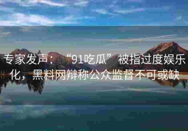 专家发声：“91吃瓜”被指过度娱乐化，黑料网辩称公众监督不可或缺
