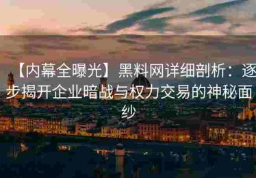 【内幕全曝光】黑料网详细剖析：逐步揭开企业暗战与权力交易的神秘面纱