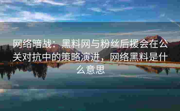 网络暗战：黑料网与粉丝后援会在公关对抗中的策略演进，网络黑料是什么意思
